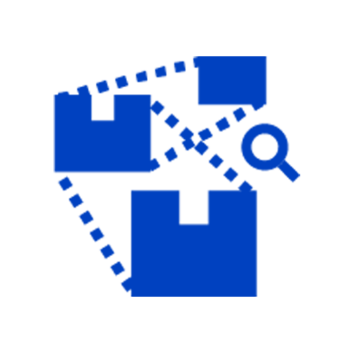 Blue traceability icon